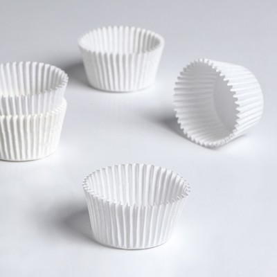 Форма для выпечки кексов бумажная UPAK LAND, 4.5×2.9 см, одноразовая, белая