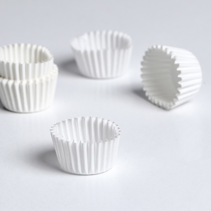 Форма для конфет бумажная UPAK LAND, 2.5×1.6 см, одноразовая, белая - Фото 1