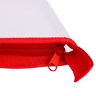 Папка на молнии с 3-х сторон А5, 450мкм, прозрачная, с красным кантом - Фото 3