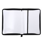 Папка на молнии с 3-х сторон А4, 450мкм, прозрачная с разделительной сеткой, с черным кантом - фото 24302222