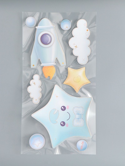 Наклейка интерьерная «Звезда голубая», декор на стену, 31×60 см