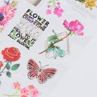 Наклейка пластик "Цветы и насекомые" с серебристой обводкой 10х27 см - Фото 3