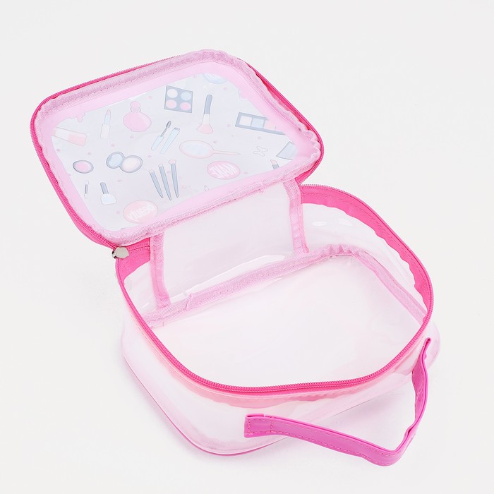Косметичка на молнии, цвет фуксия 34436