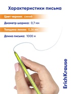 Ручка шариковая ErichKrause Cocktail, игольчатый узел 0.7 мм, синяя, МИКС - Фото 4