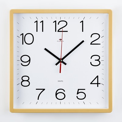 Часы настенные, интерьерные, бесшумные, 30 х 30 см, бежевые