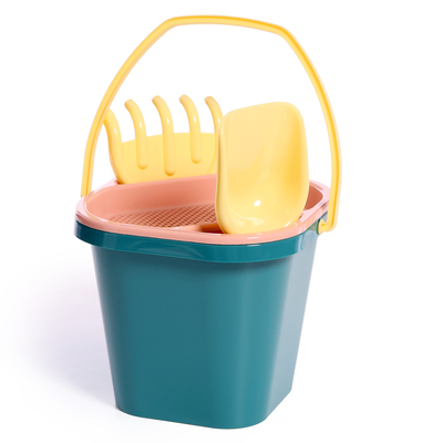 Набор игрушек для песочницы «Изумрудный город», 8 предметов: ведёрко, сито, совочек, грабли, 4 формочки