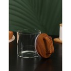 Банка стеклянная для сыпучих продуктов с деревянной крышкой «Вуд», 600 мл, 10×14 см - фото 6878907