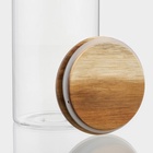 Банка для хранения сыпучих «Вуд», 950 мл, 10×20 см, с деревянной крышкой, стекло - Фото 3