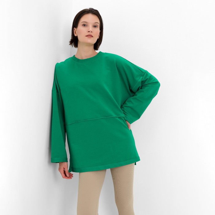 Свитшот женский MINAKU: Casual collection цвет зелёный, р-р 44 - Фото 1