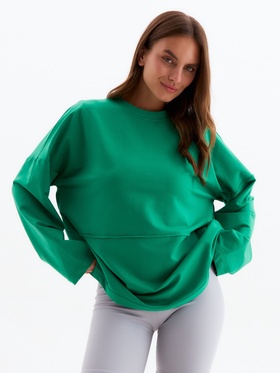Свитшот женский MINAKU: Casual Collection, зелёный, размер 52
