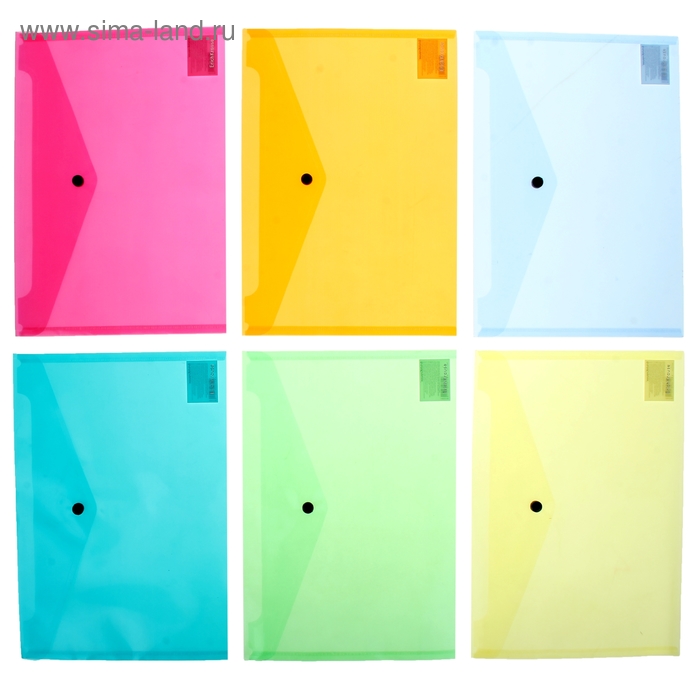 Папка-конверт на кнопке А4, VISIOLINE микс, EK 31021 - Фото 1