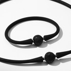 Набор 2 предмета: чокер, браслет «Лава» каучук, цвет чёрный - фото 9099968