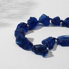 Бусины на нити галтовка необработанная через узел "Хрусталь", цвет синий (16-17 бусин) - фото 10413539