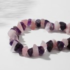 Бусины на нити галтовка необработанная "МИКС камней" (кварц розовый, аметист), 38-40см - фото 10413571