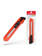 Нож канцелярский 18 мм, ErichKrause Standart, с системой фиксации лезвия push-lock и насадкой для безопасного отделения сегмента лезвия, МИКС - Фото 1