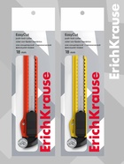 Нож канцелярский 18 мм, ErichKrause Standart, с системой фиксации лезвия push-lock и насадкой для безопасного отделения сегмента лезвия, МИКС - Фото 5