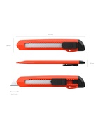 Нож канцелярский 18 мм, ErichKrause Standart, с системой фиксации лезвия push-lock и насадкой для безопасного отделения сегмента лезвия, МИКС - Фото 9