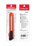 Нож канцелярский 18 мм, ErichKrause Standart, с системой фиксации лезвия push-lock и насадкой для безопасного отделения сегмента лезвия, МИКС - Фото 10