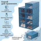 Короб для хранения обуви, 33×23×13,5 см, по 1 шт, цвет синий - фото 3370260