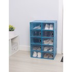 Короб для хранения обуви, 33×23×13,5 см, по 1 шт, цвет синий - фото 25274508