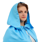 Карнавальный плащ, взрослый, длина 120 см, атлас, голубой - Фото 2