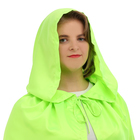 Карнавальный плащ взрослый, длина 120 см, атлас, салатовый - Фото 2