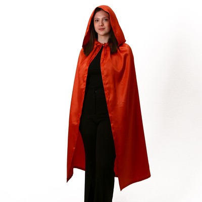 Карнавальный плащ взрослый, атлас, длина 120 см, терракотовый