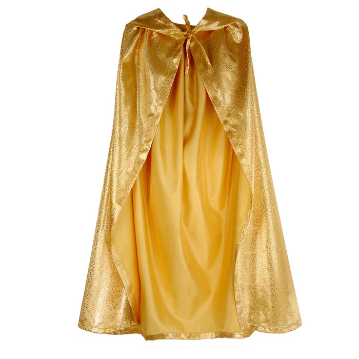Карнавальный плащ детский,атлас,цвет золото с завитком длина 100см - фото 1907692261