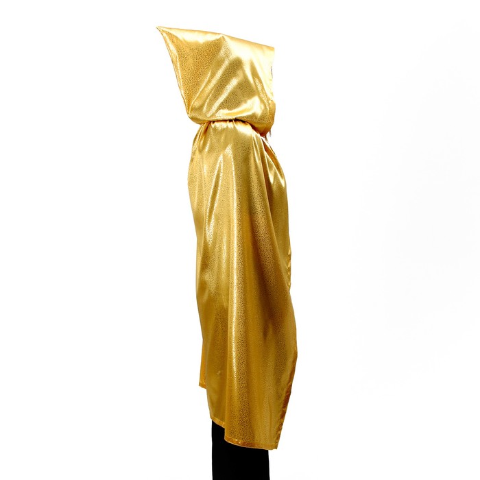 Карнавальный плащ взрослый,атлас,цвет золото с завитком длина 120см - фото 1907692263