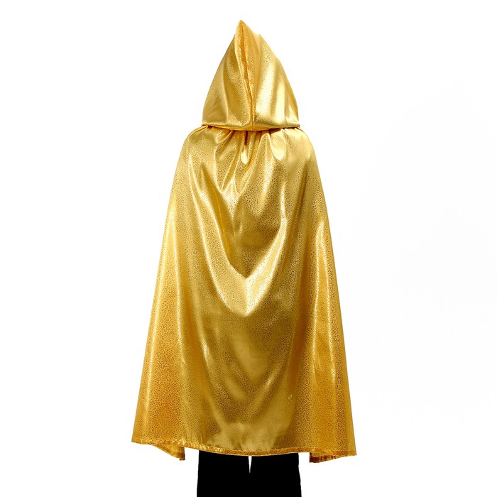 Карнавальный плащ взрослый,атлас,цвет золото с завитком длина 120см - фото 1907692264