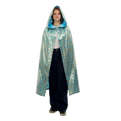 Карнавальный плащ взрослый, длина 120 см, атлас, прозрачный с узором