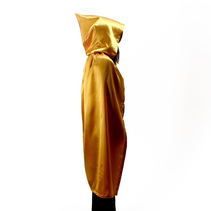 Карнавальный плащ взрослый,атлас,цвет золотой длина 120см - фото 1907692280