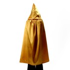 Карнавальный плащ взрослый,атлас,цвет золотой длина 120см - Фото 3