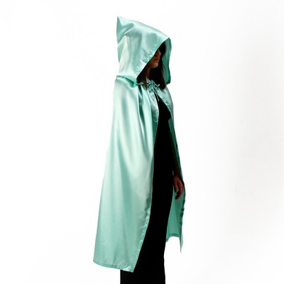 Карнавальный плащ взрослый, длина 120 см, атлас, мятный