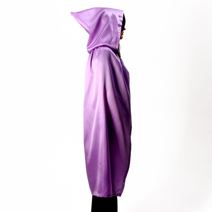 Карнавальный плащ взрослый, атлас, цвет фиолетовый, длина 120 см - фото 1907692298