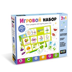 Игровой набор 3 в 1: лото с загадками, мемо-пары, домино-счет 9580978