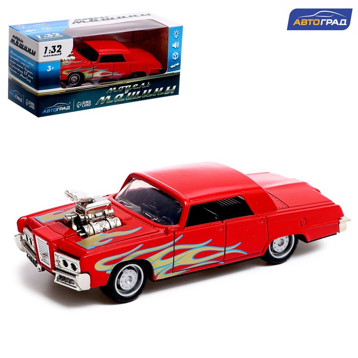 

Машина металлическая Muscle car, масштаб 1:32, свет и звук, инерция, цвет красный