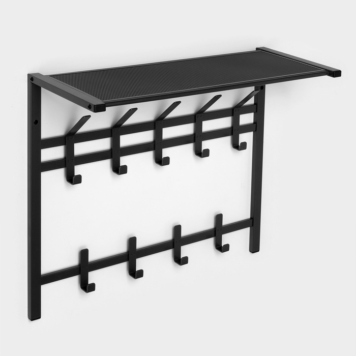 Вешалка с полкой 2-х ярусная «Торонто 22», 67×27×58.5 см, графит