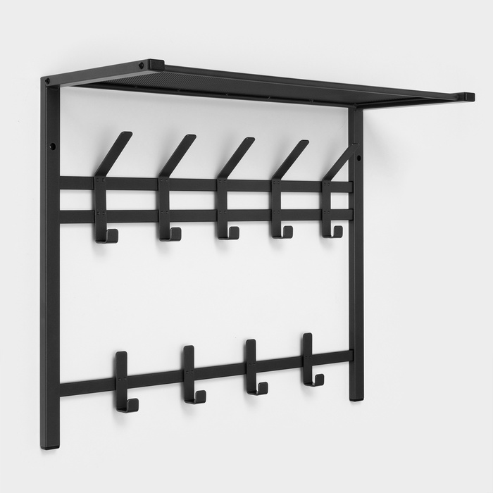 Вешалка с полкой 2-х ярусная «Торонто 22», 67×27×58.5 см, графит - Фото 1