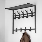 Вешалка с полкой 2-х ярусная «Торонто 22», 67×27×58.5 см, графит - Фото 2