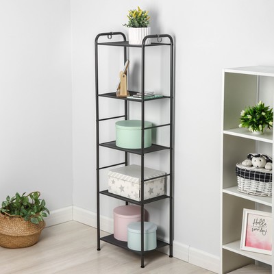 Стеллаж «Валенсия 15», 45.5×30×155.5 см, графит