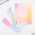 Тетрадь 12 листов в частую косую линейку, А5, на скрепке, блок №1 «Градиент» МИКС - Фото 2