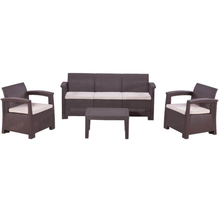 Комплект мебели RATTAN Comfort 5, цвет венге, цвет подушки МИКС - Фото 1