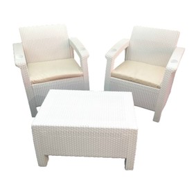 Комплект мебели (2 кресла+ столик ) Yalta Balcony Set, цвет белый