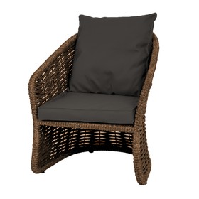 Кресло плетеное Nova v1, цвет коричневый, подушки МИКС