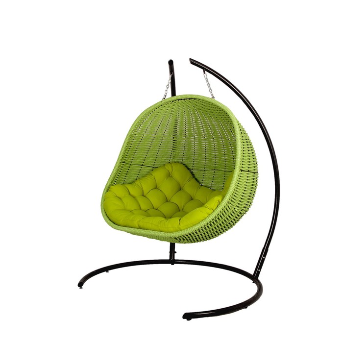 Двойное кресло-кокон, 12мм лоза, цвет светло-зелёный, подушки МИКС - фото 1909154144