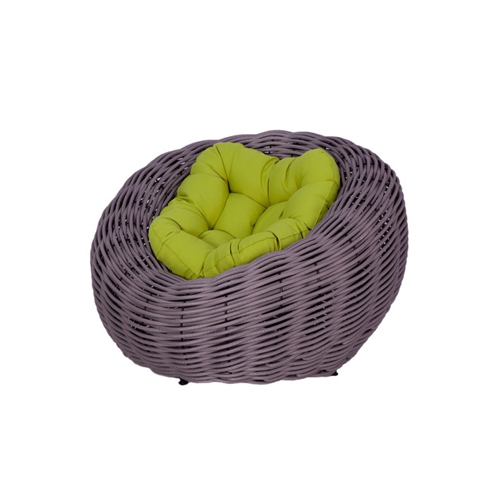Кресло плетёное Nest, цвет серый цвет подушки МИКС - Фото 1
