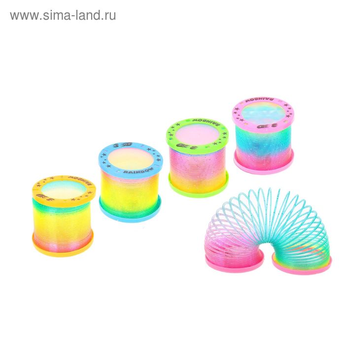 Пружинка-радуга "3D Круги", с подсветкой, цвета МИКС - Фото 1
