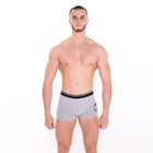 Трусы мужские боксеры «Лев», цвет серый меланж, размер 46 - фото 319400853