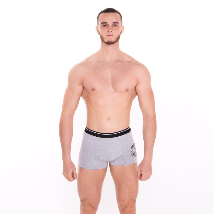 Трусы мужские боксеры «Лев», цвет серый меланж, размер 46 - Фото 1